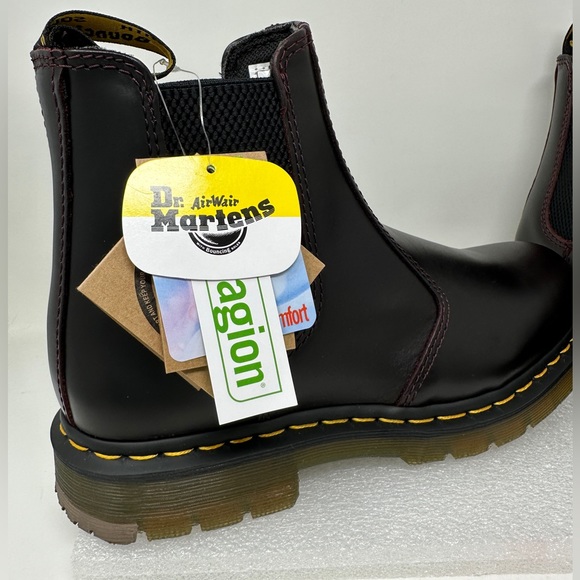 Dr Martens 2976 Slip Resistant Leather Chelsea Boots Burgundy Mens 9 Safety Shoe - Picture 2 of 10